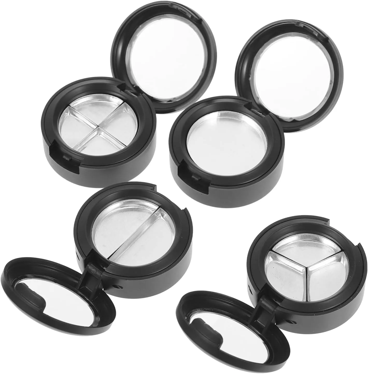 Beaupretty 4pcs Multi-grid Empty Eyeshadow Cases Transparent Lid Compact Refillable Makeup Container for Lipstick Loose Powder Travel-friendly Design