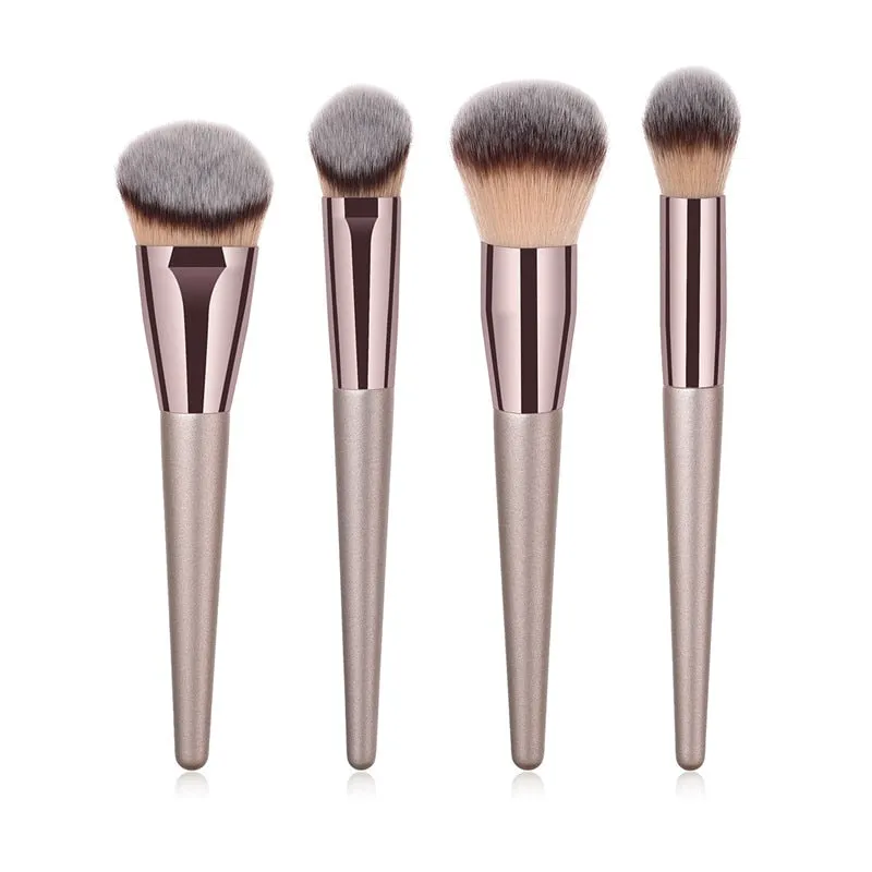 Beauty 4 to 10pieces Champagne makeup brushes set