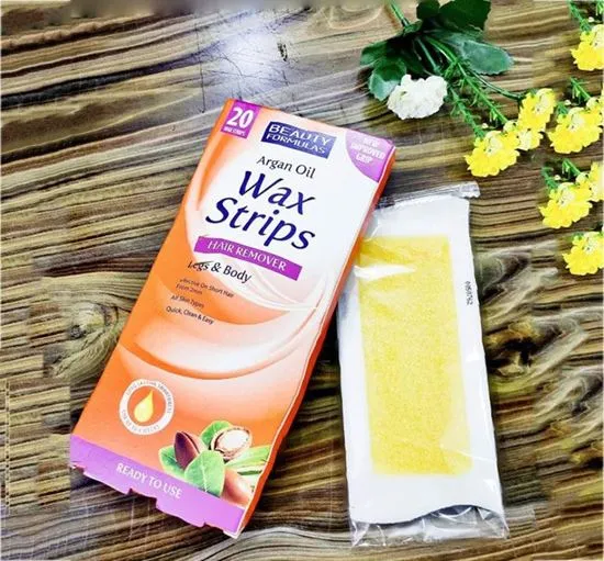 Beauty Formulas Argan Oil Wax Strips Hair Remover For Legs & Body 20 Wax Strips