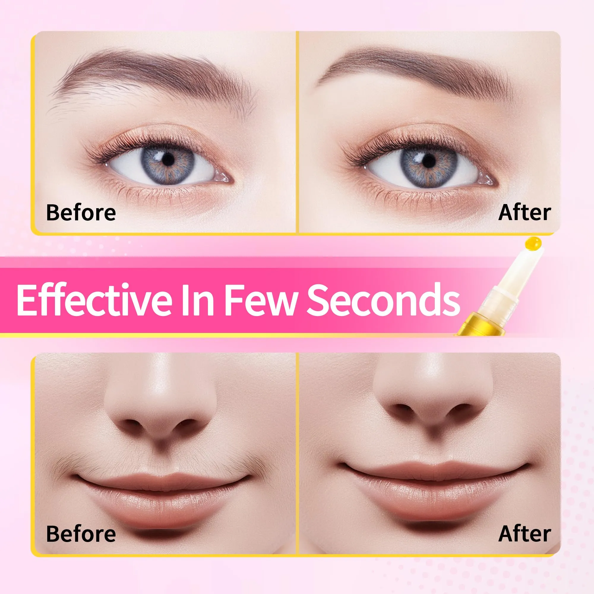 Beauty7 Wax Pen with Strips for Hair Removal Wax Removal of Eyebrows Face Facial Hair Removal Set with Wax Pen, Strips, Cleansing Oil after Waxing