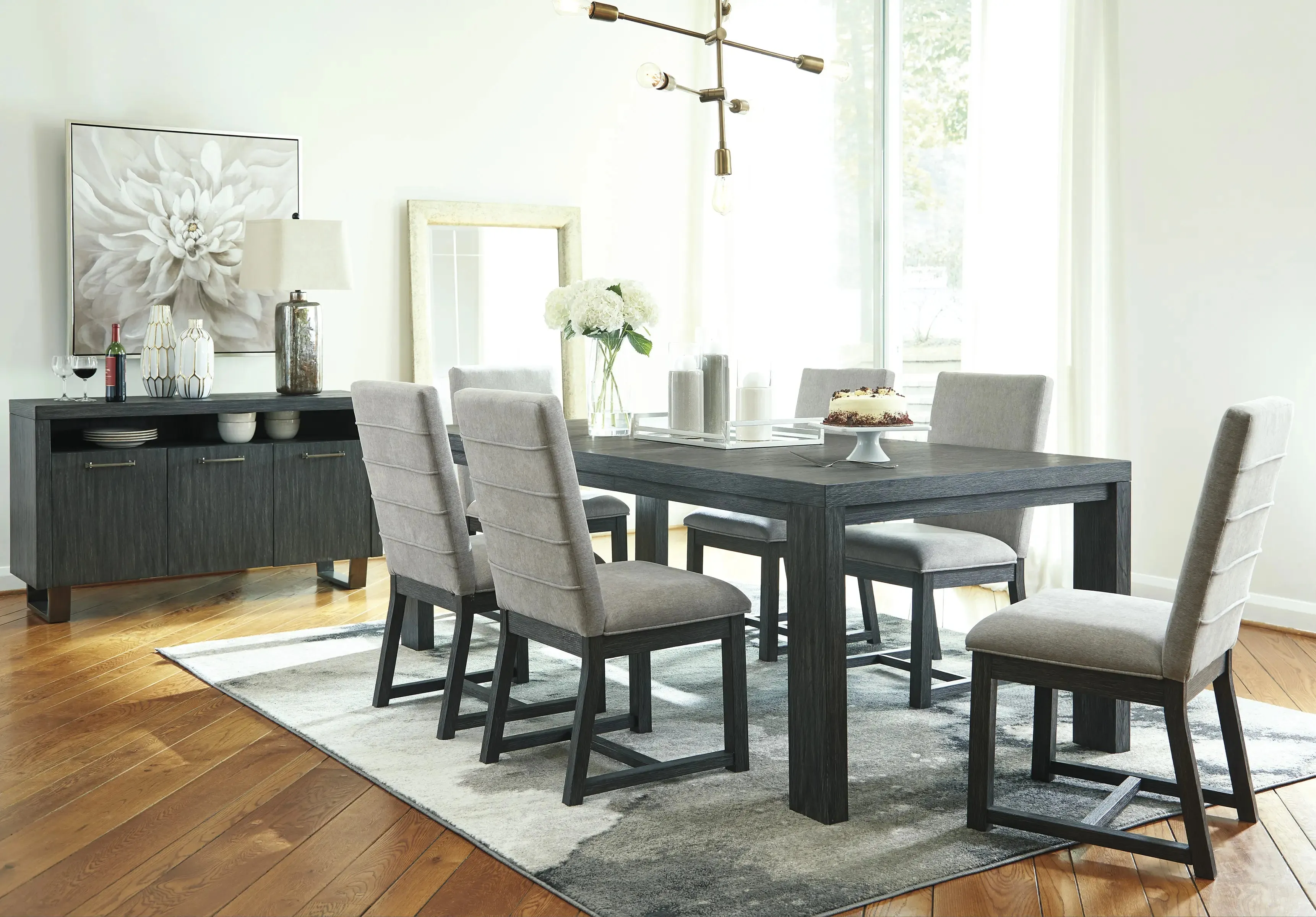 Bellvern dining table and chairs (Set of 7)