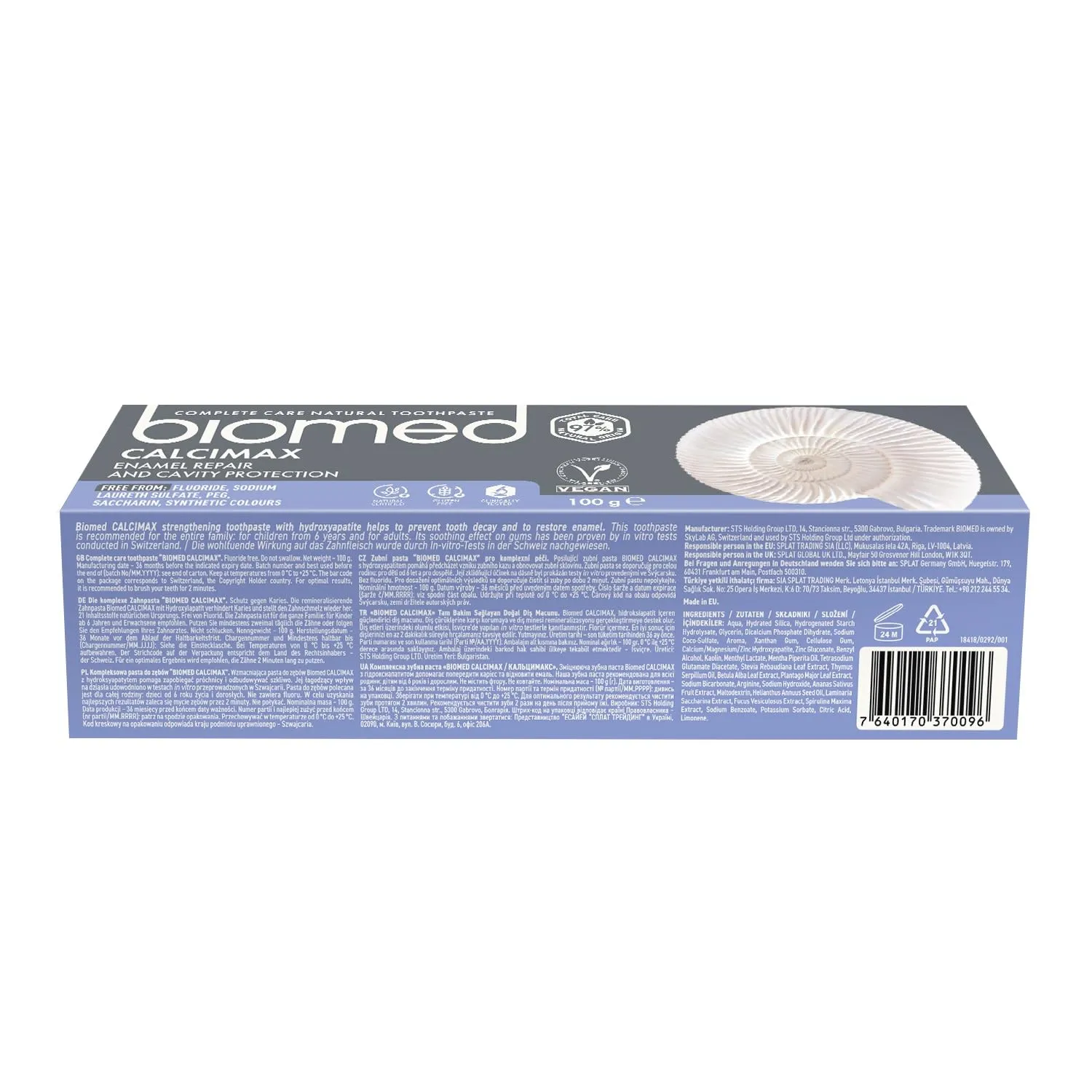 Biomed Calcimax 97% Natural Toothpaste | Enamel Repair & Cavity Protection | Vegan, SLES Free 100g 100 g (Pack of 1)