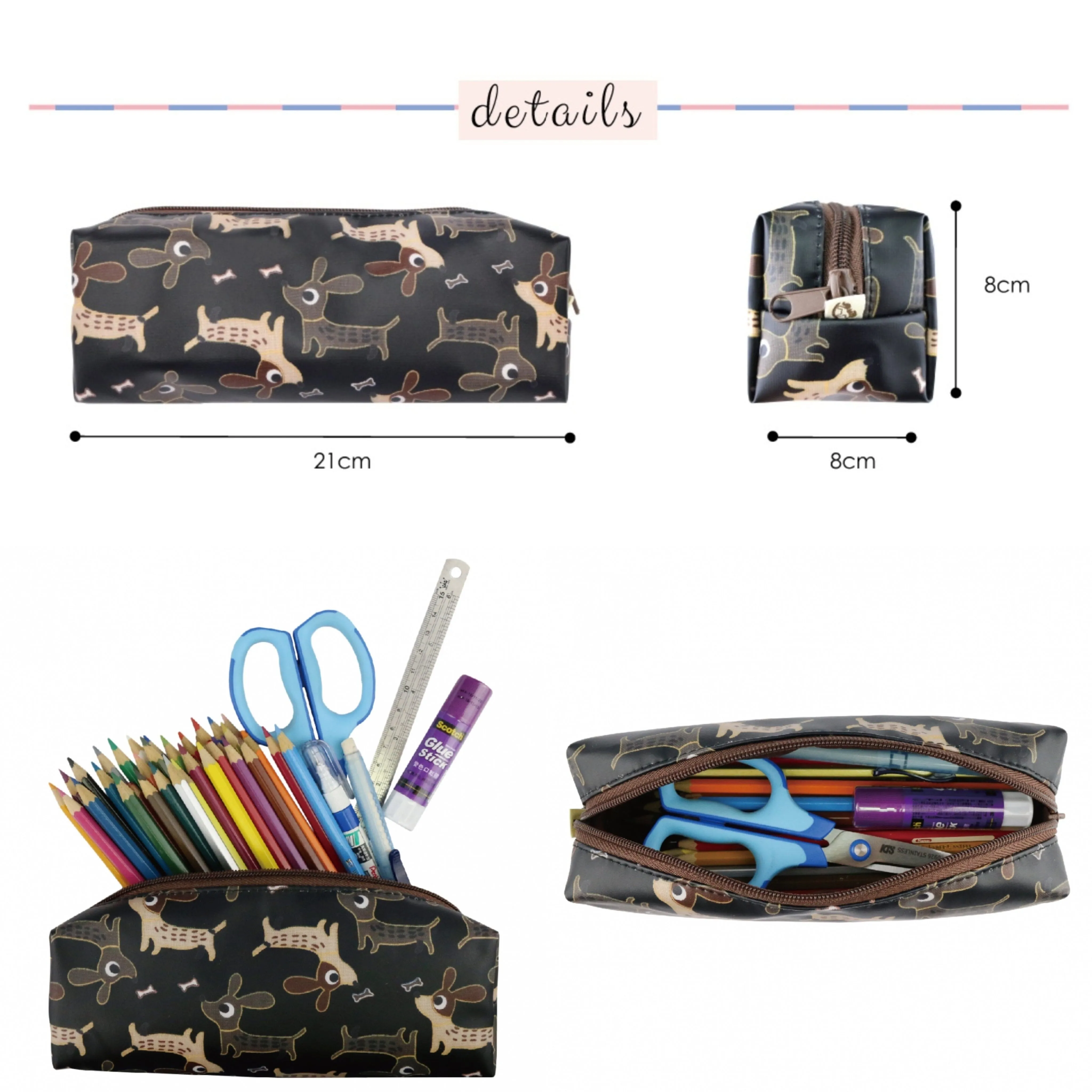 Blue Color Me Corgi Large Pencil Case