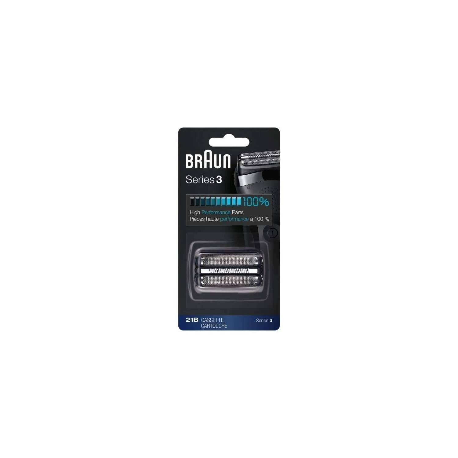 Braun 21B Series 2 Electric Shaver Replacement Foil and Cassette Cartridge - Black