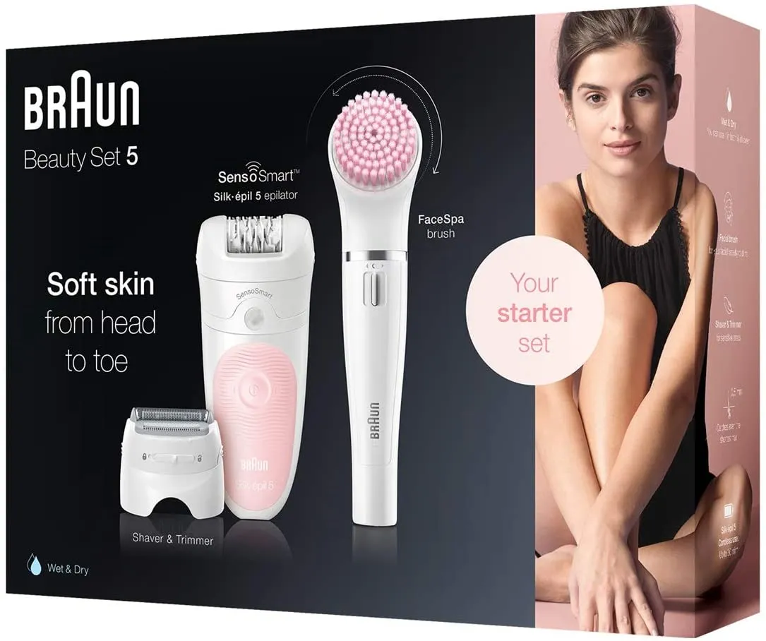 BRAUN - Epilator with 3 Extras Including Braun FaceSpa