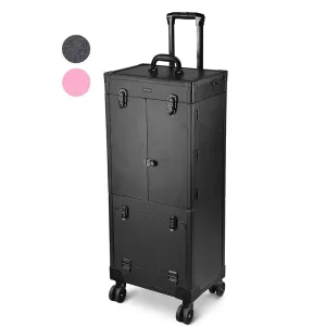 Byootique Large Makeup Case Trolley with Mirror & Lights – Portable, Safe & Durable
