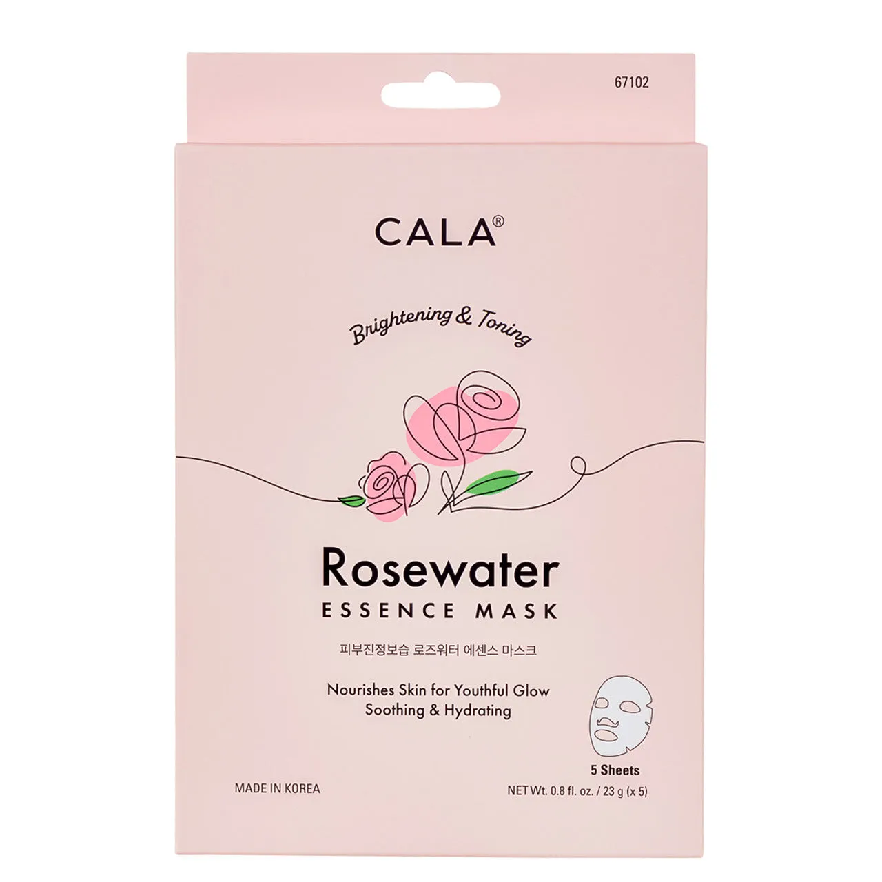 Cala Essence Facial Masks: Rosewater (5 Pks)