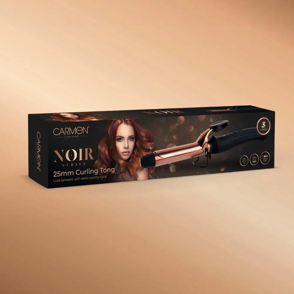 Carmen Noir II Black & Copper Curling Tong | 25mm