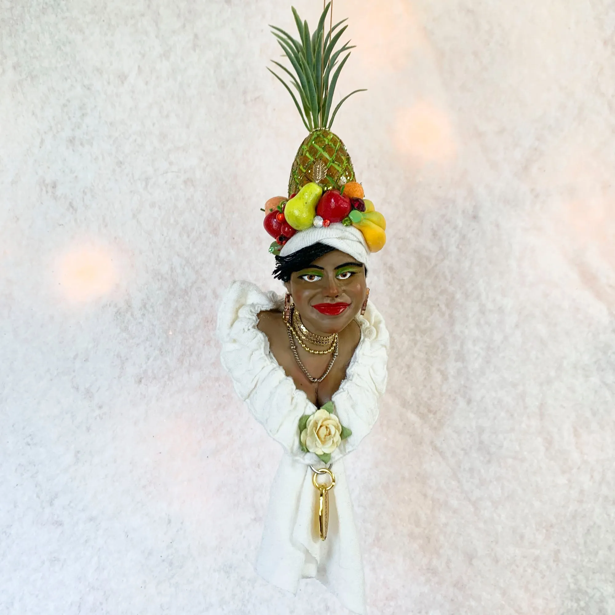 Christmas Sweetie hanging ornament - Indoor Christmas tree decorations - Carmen Miranda Brazilian samba singer, dancer, Broadway actress