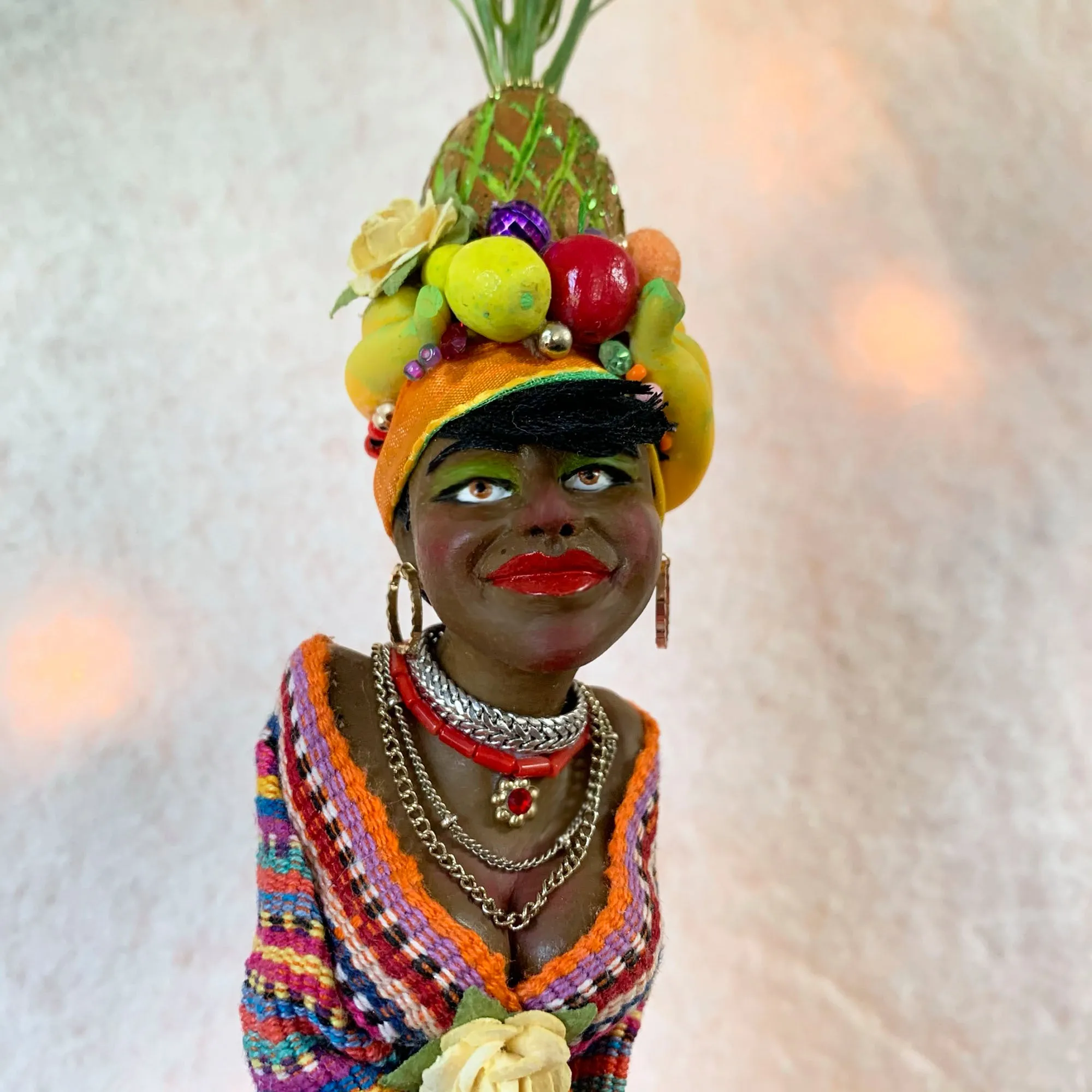 Christmas Sweetie hanging ornament - Indoor Christmas tree decorations - Carmen Miranda Brazilian samba singer, dancer, Broadway actress