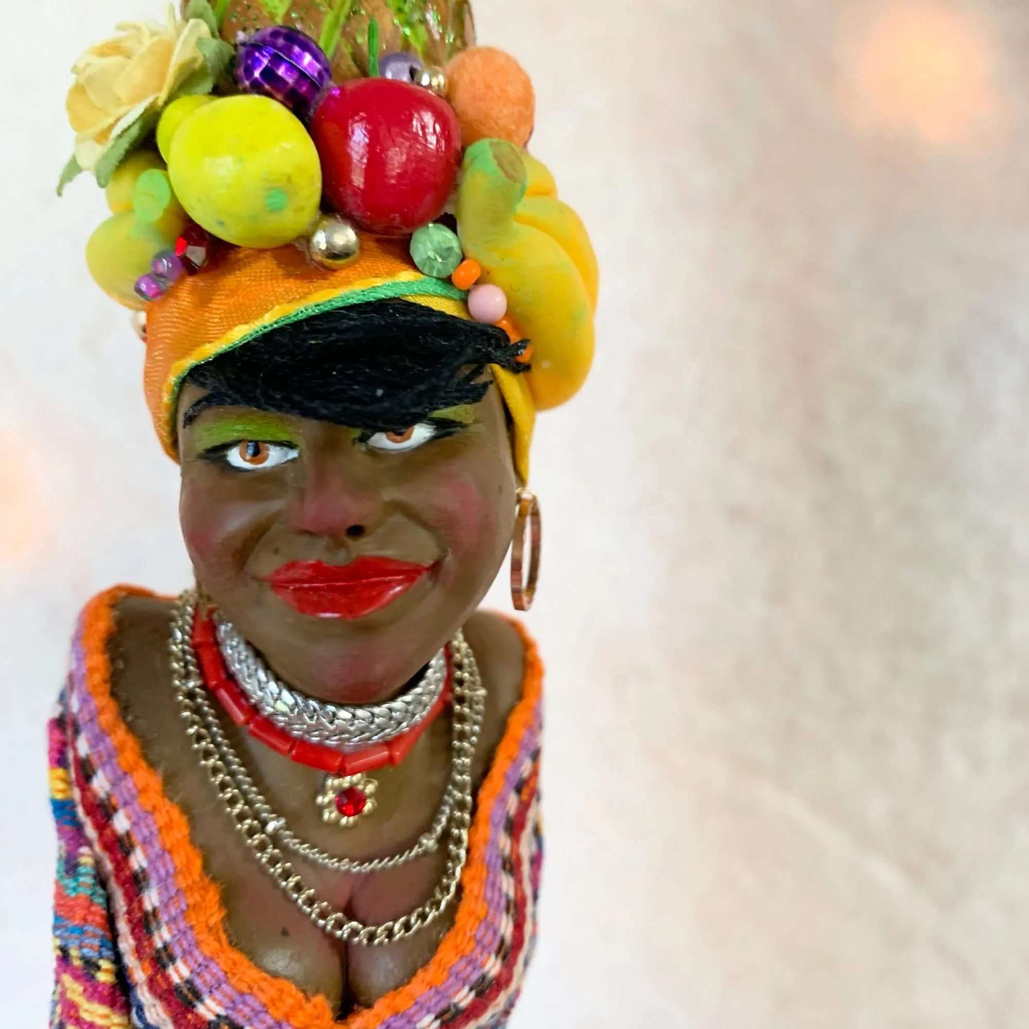 Christmas Sweetie hanging ornament - Indoor Christmas tree decorations - Carmen Miranda Brazilian samba singer, dancer, Broadway actress