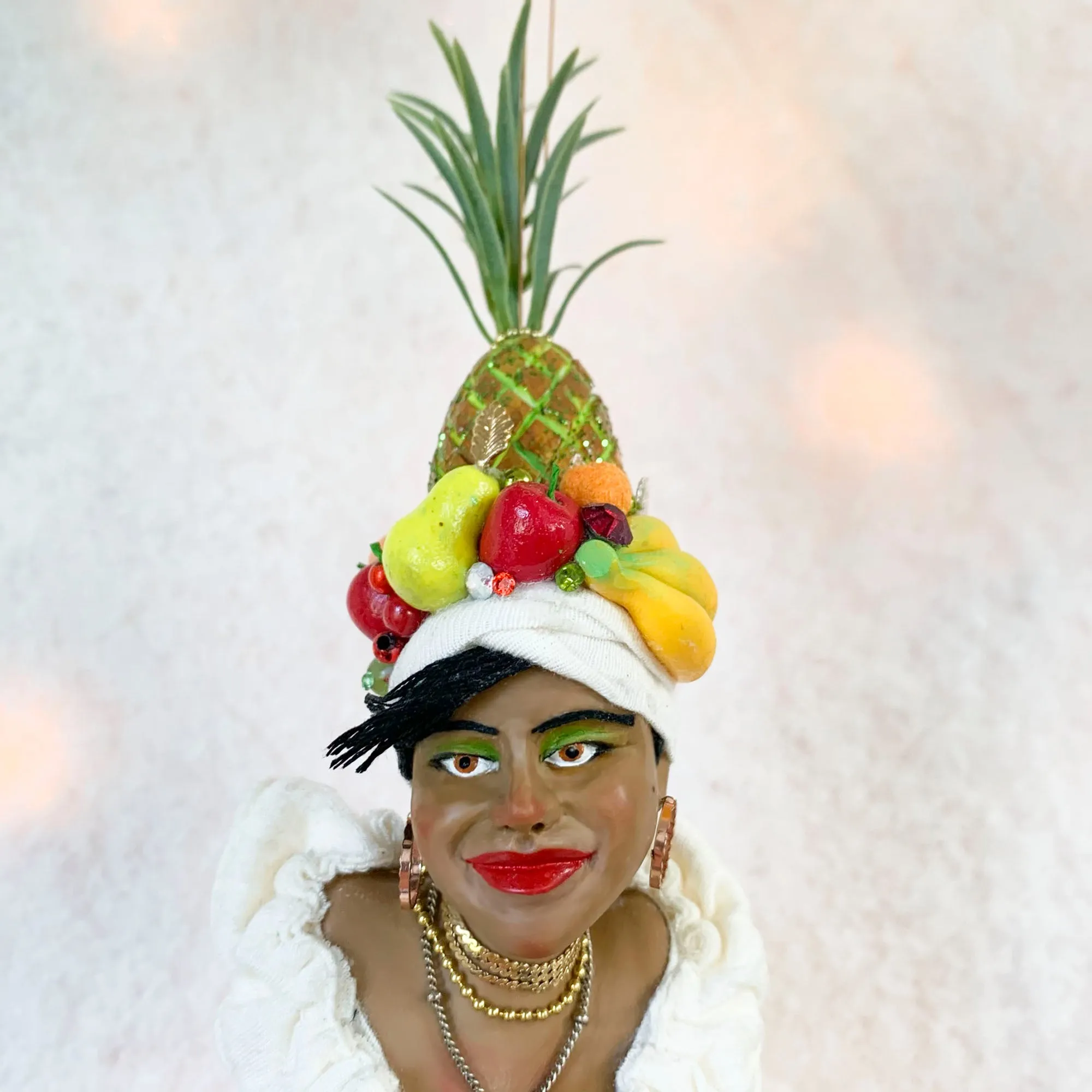 Christmas Sweetie hanging ornament - Indoor Christmas tree decorations - Carmen Miranda Brazilian samba singer, dancer, Broadway actress