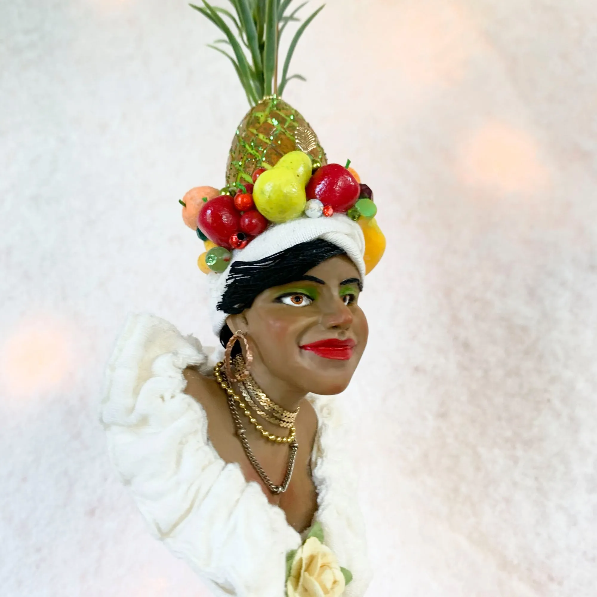 Christmas Sweetie hanging ornament - Indoor Christmas tree decorations - Carmen Miranda Brazilian samba singer, dancer, Broadway actress