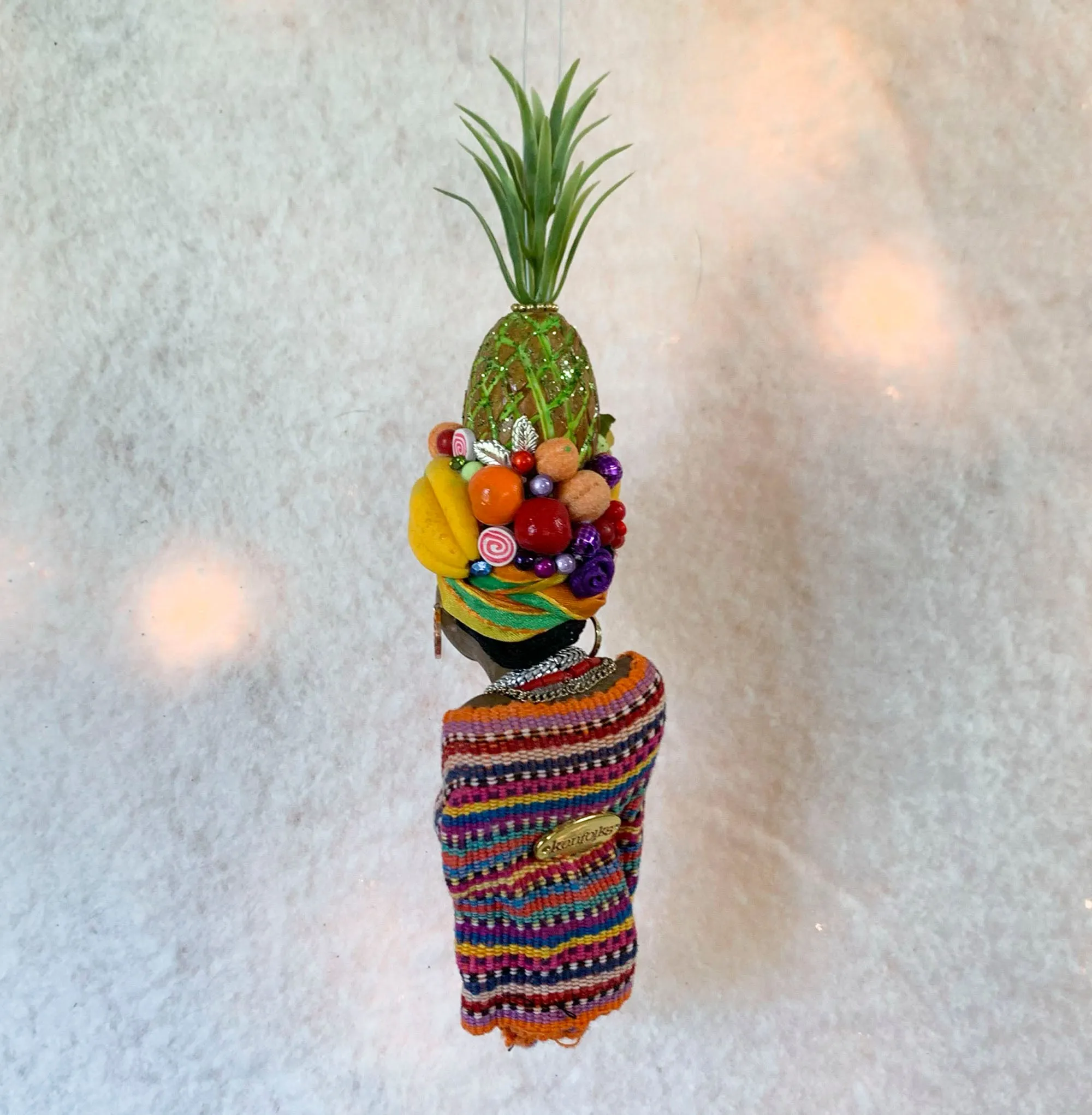 Christmas Sweetie hanging ornament - Indoor Christmas tree decorations - Carmen Miranda Brazilian samba singer, dancer, Broadway actress