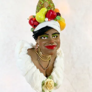Christmas Sweetie hanging ornament - Indoor Christmas tree decorations - Carmen Miranda Brazilian samba singer, dancer, Broadway actress