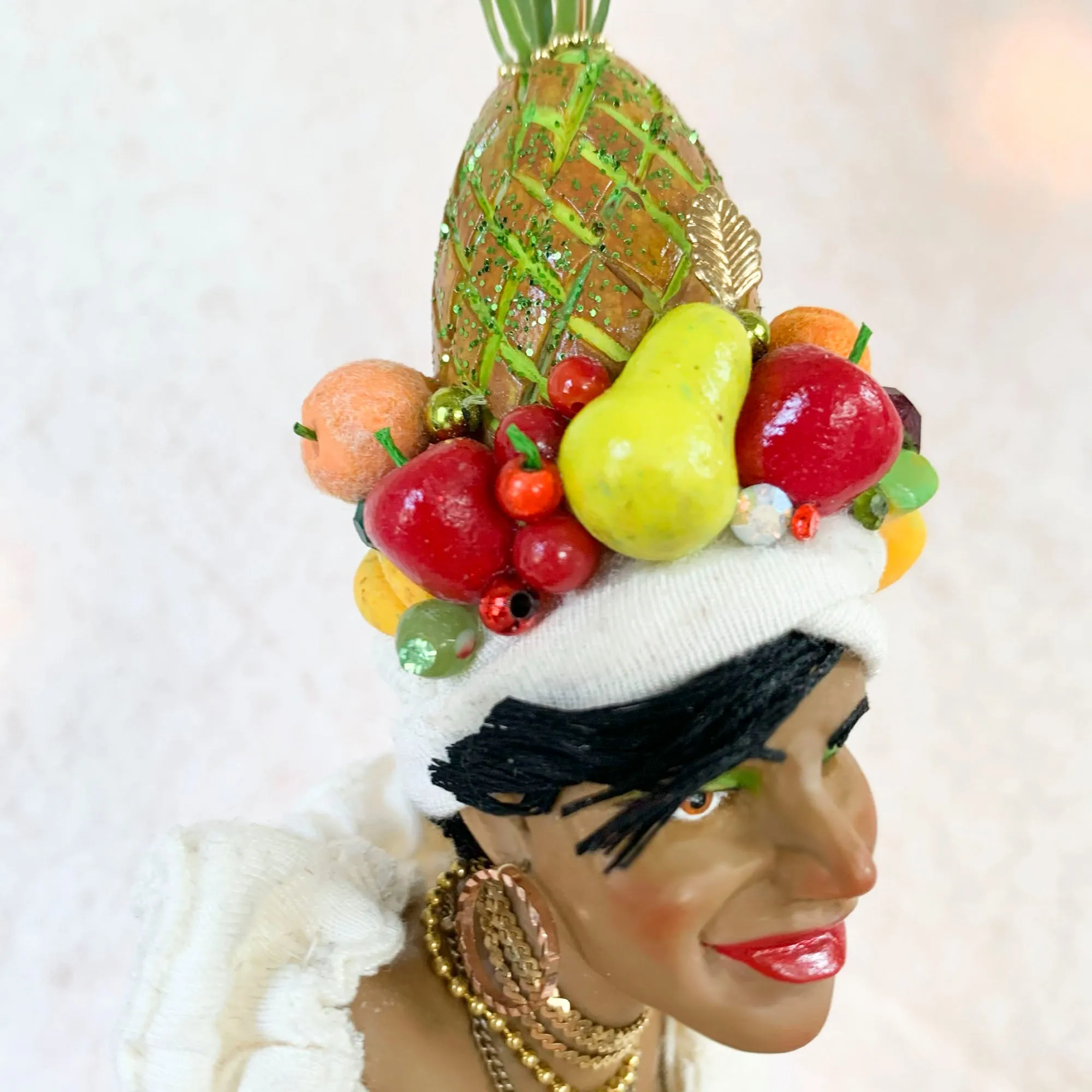Christmas Sweetie hanging ornament - Indoor Christmas tree decorations - Carmen Miranda Brazilian samba singer, dancer, Broadway actress