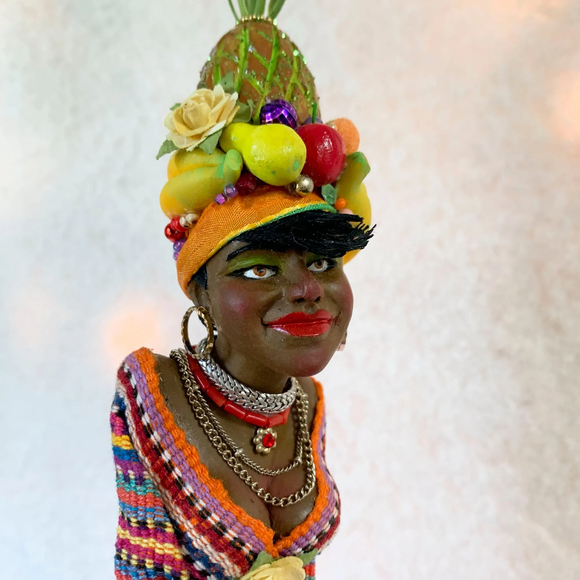 Christmas Sweetie hanging ornament - Indoor Christmas tree decorations - Carmen Miranda Brazilian samba singer, dancer, Broadway actress