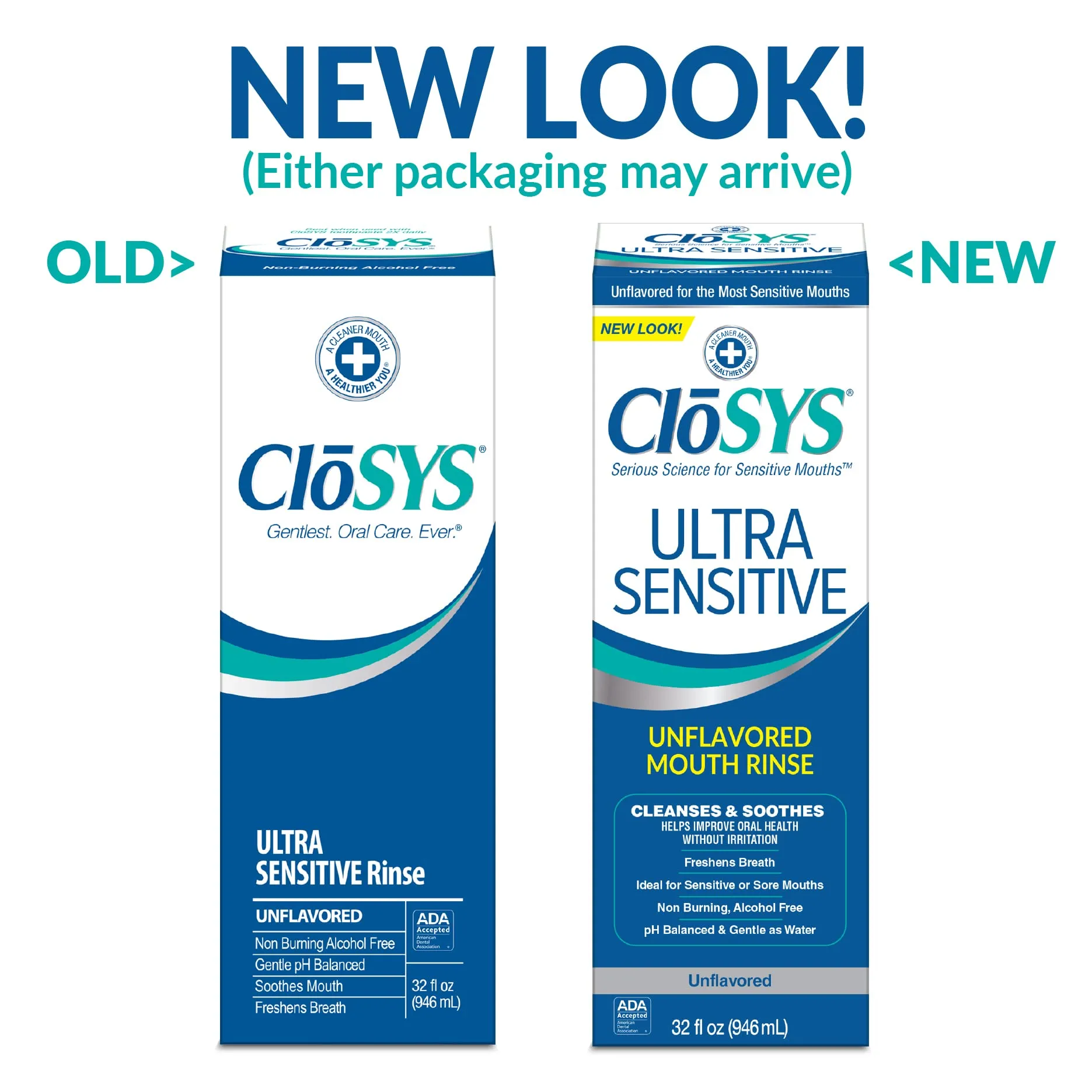CloSYS Ultra Sensitive Unflavored Mouthwash (32 oz, Pack of 2)   CloSYS Mint Oral Breath Spray (0.31 oz, Pack of 3)