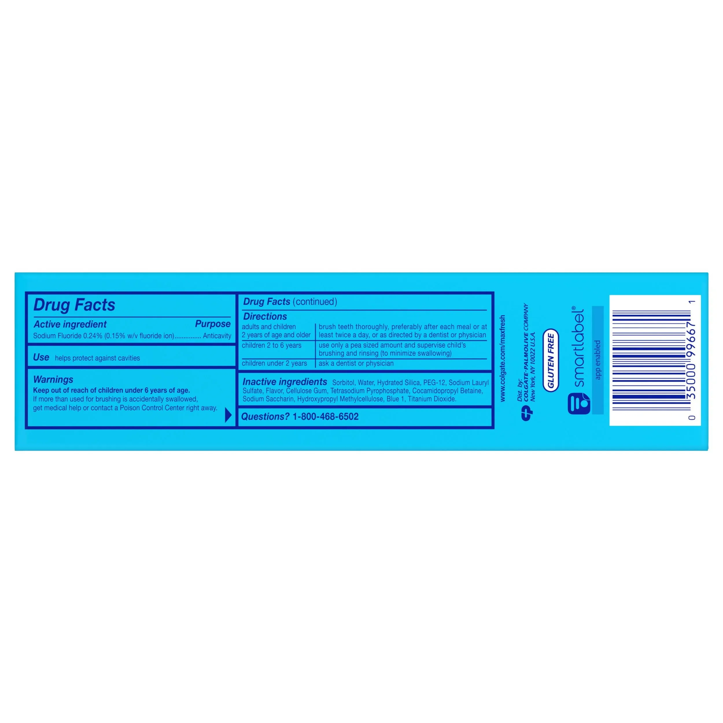 Colgate Max Fresh with Whitening Toothpaste with Mini Breath Strips, Cool Mint, 6.3 oz Tube, 3 Pack