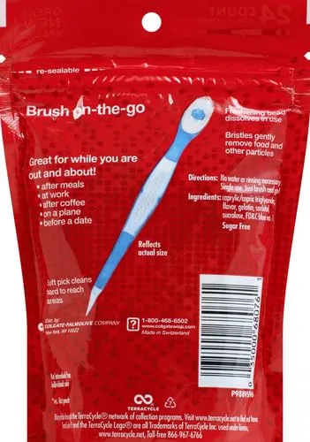 Colgate MaxFresh Wisp Disposable Travel Toothbrush, Peppermint - 24 Count