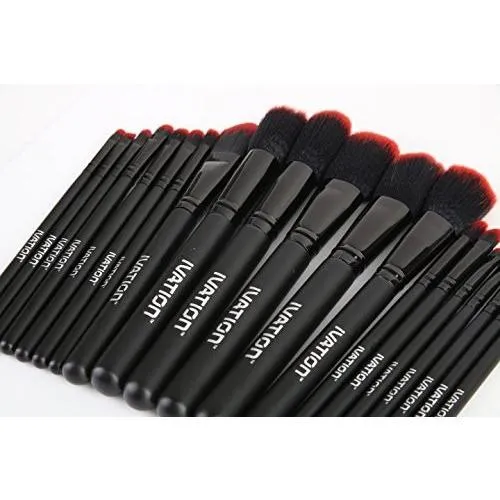 Cosmetics 20 Pieces Natural Facial Makeup Brush Set w/ Leather Pouch
