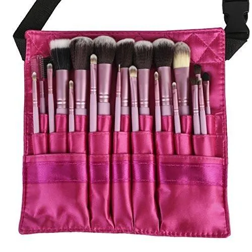 Cosmetics 20 Pieces Natural Facial Makeup Brush Set w/ Leather Pouch