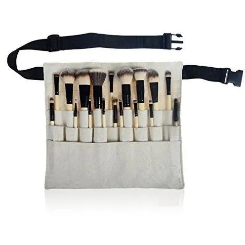 Cosmetics 20 Pieces Natural Facial Makeup Brush Set w/ Leather Pouch