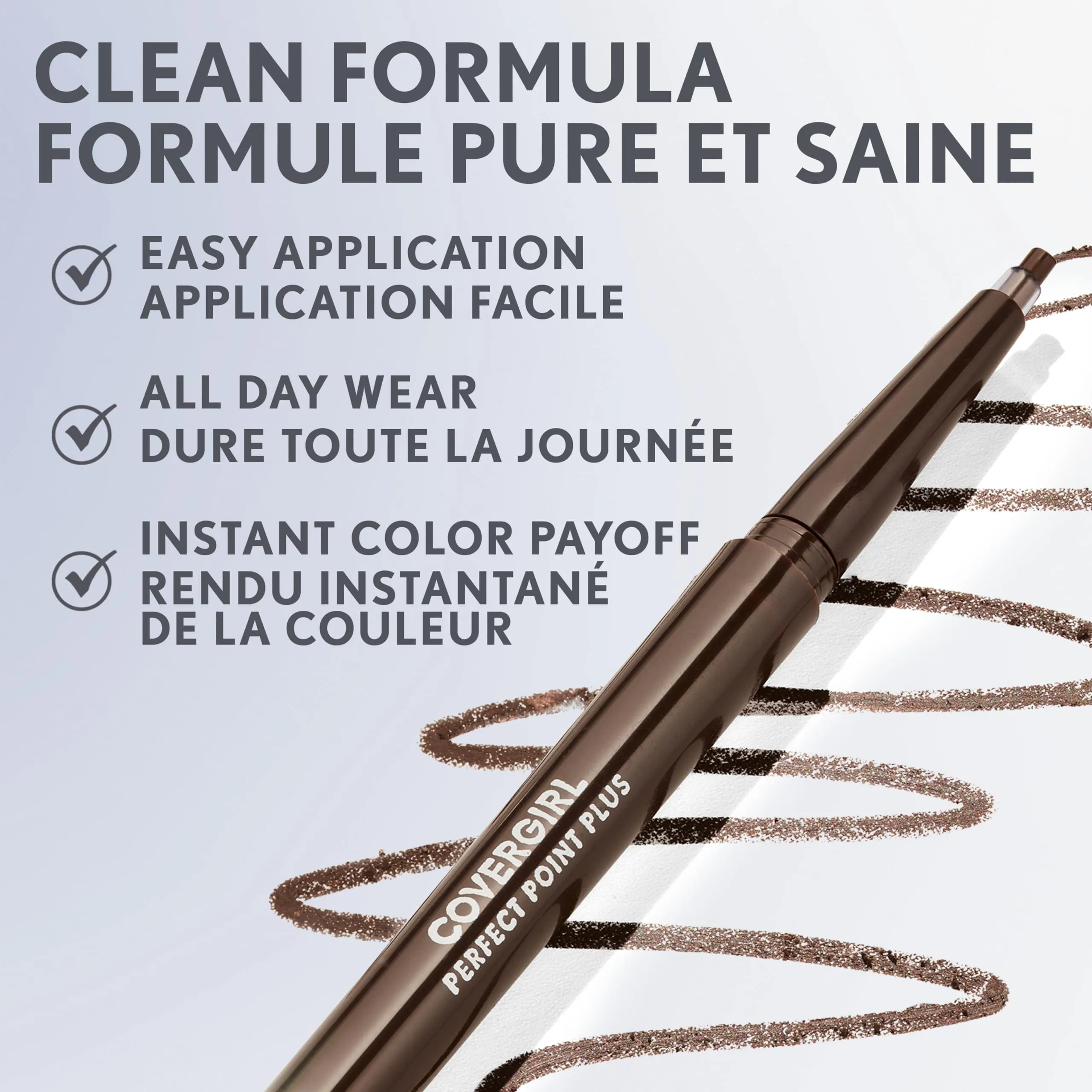COVERGIRL - Perfect Point Plus Eyeliner, micro-fine point, precise line, built-in smudger tip for a softer, smokier look, 100% Cruelty-Free, Black Onyx - 200