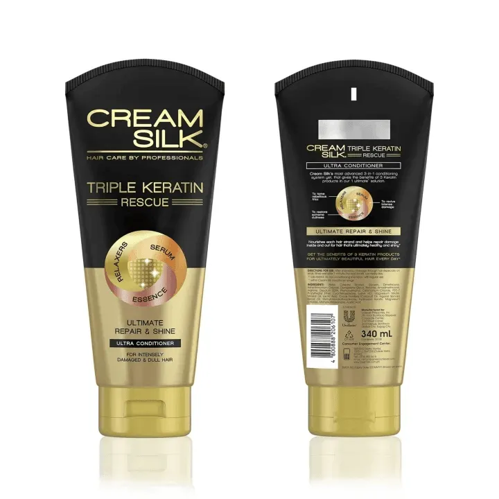 Cream Silk Triple Keratin Rescue Ultra Conditioner Repair & Shine - 340ml