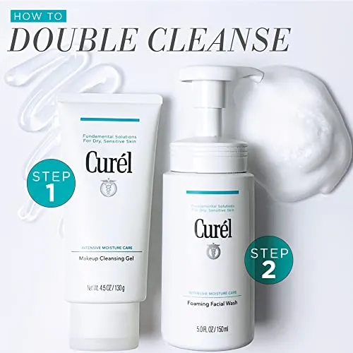 Curel Japanese Skin Care Makeup Cleansing Gel, Gentle Facial Cleanser for Dry, Sensitive Skin, pH-Balanced and Fragrance-Free Japanese Skincare, 4.5 oz (Step 1 of 2-Step Skincare)