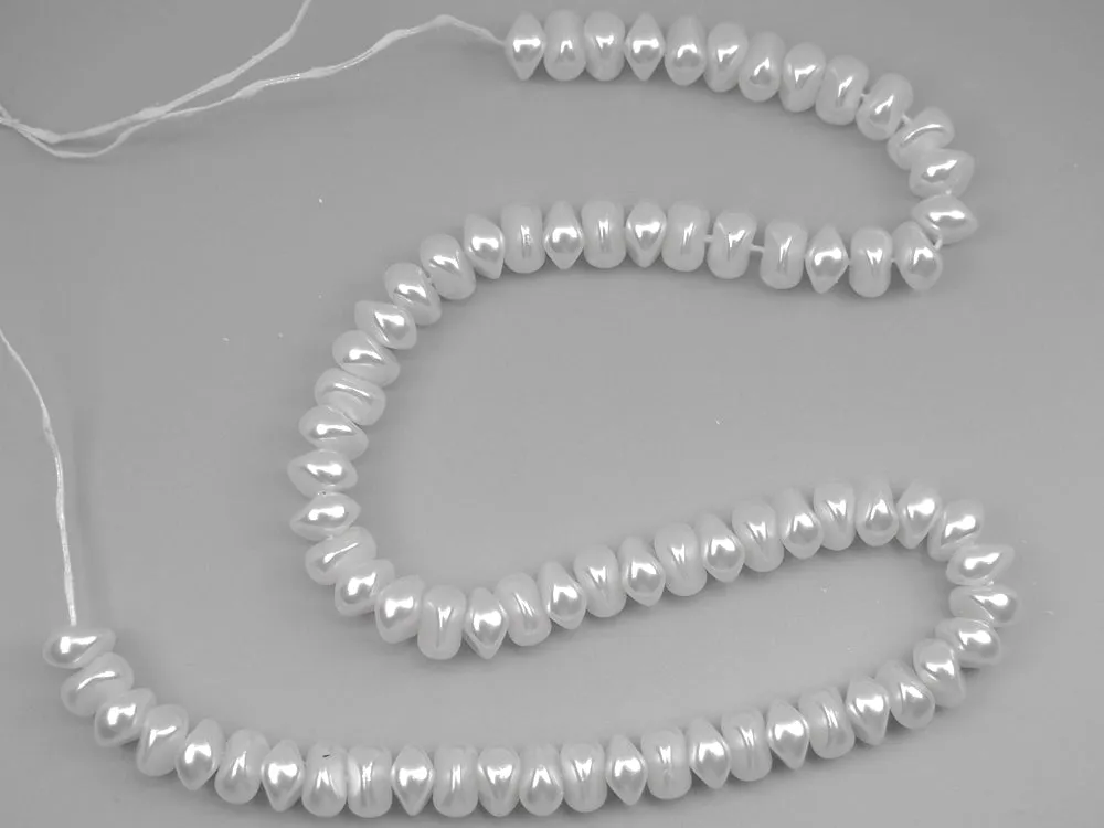 Czech Nugget Glass Pearls 7x9mm or 8x10mm Bridal Off-White Imitation Pearl