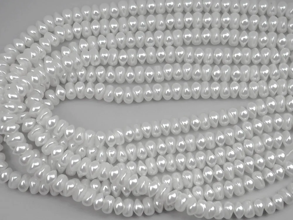 Czech Nugget Glass Pearls 7x9mm or 8x10mm Bridal Off-White Imitation Pearl