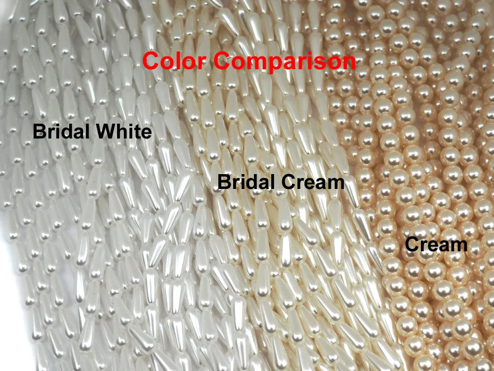 Czech Nugget Glass Pearls 7x9mm or 8x10mm Bridal Off-White Imitation Pearl