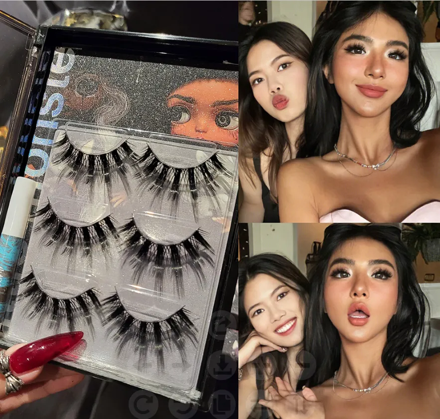 dark thick false eyelashes MK105