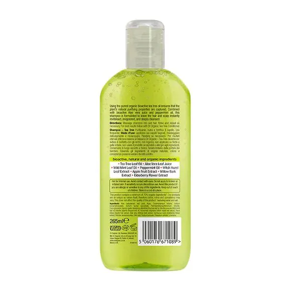 Dr Organic Tea Tree Shampoo 265ml