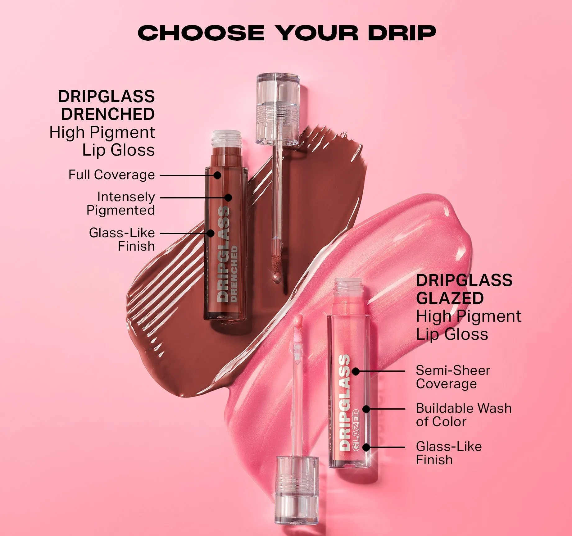 Dripglass Glazed High Shine Lip Gloss - So Transparent