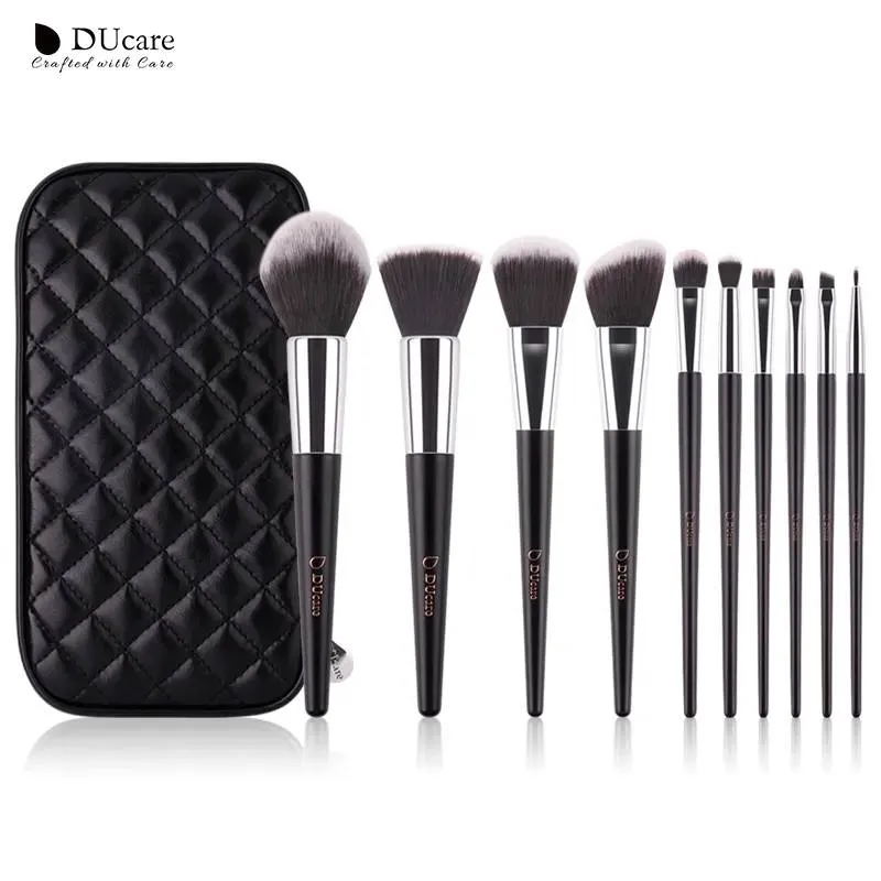 DUcare 10 pcs makeup brushes and bag