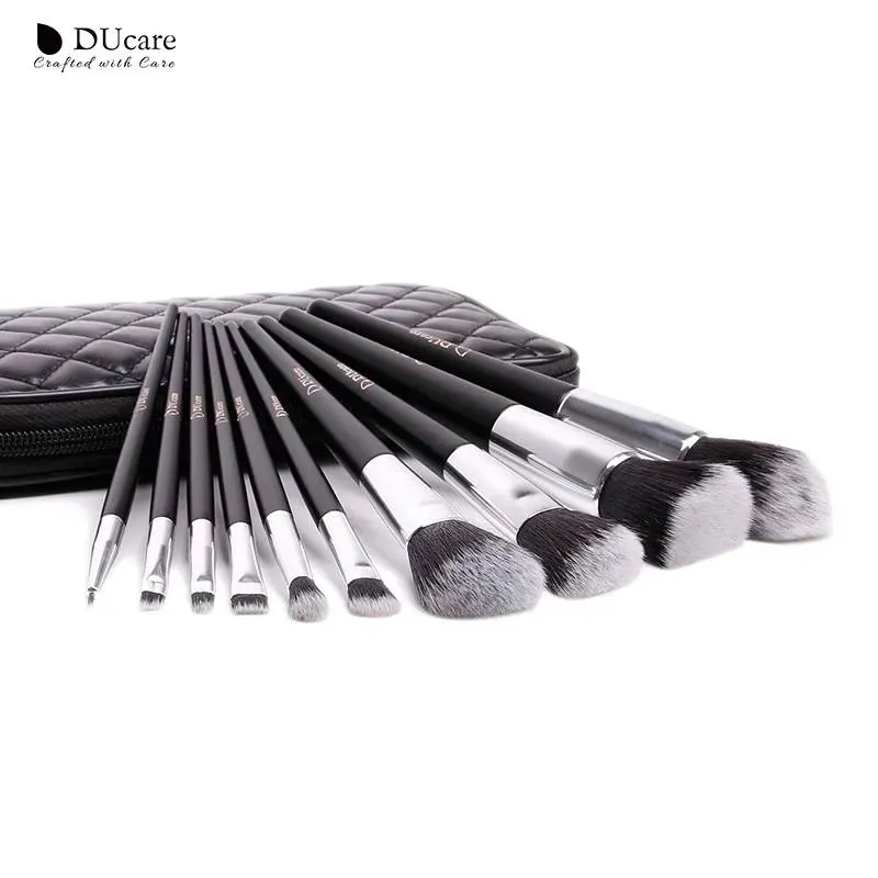 DUcare 10 pcs makeup brushes and bag