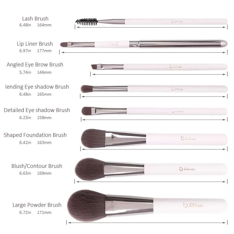 DUcare 8 pcs makeup brushes and holder