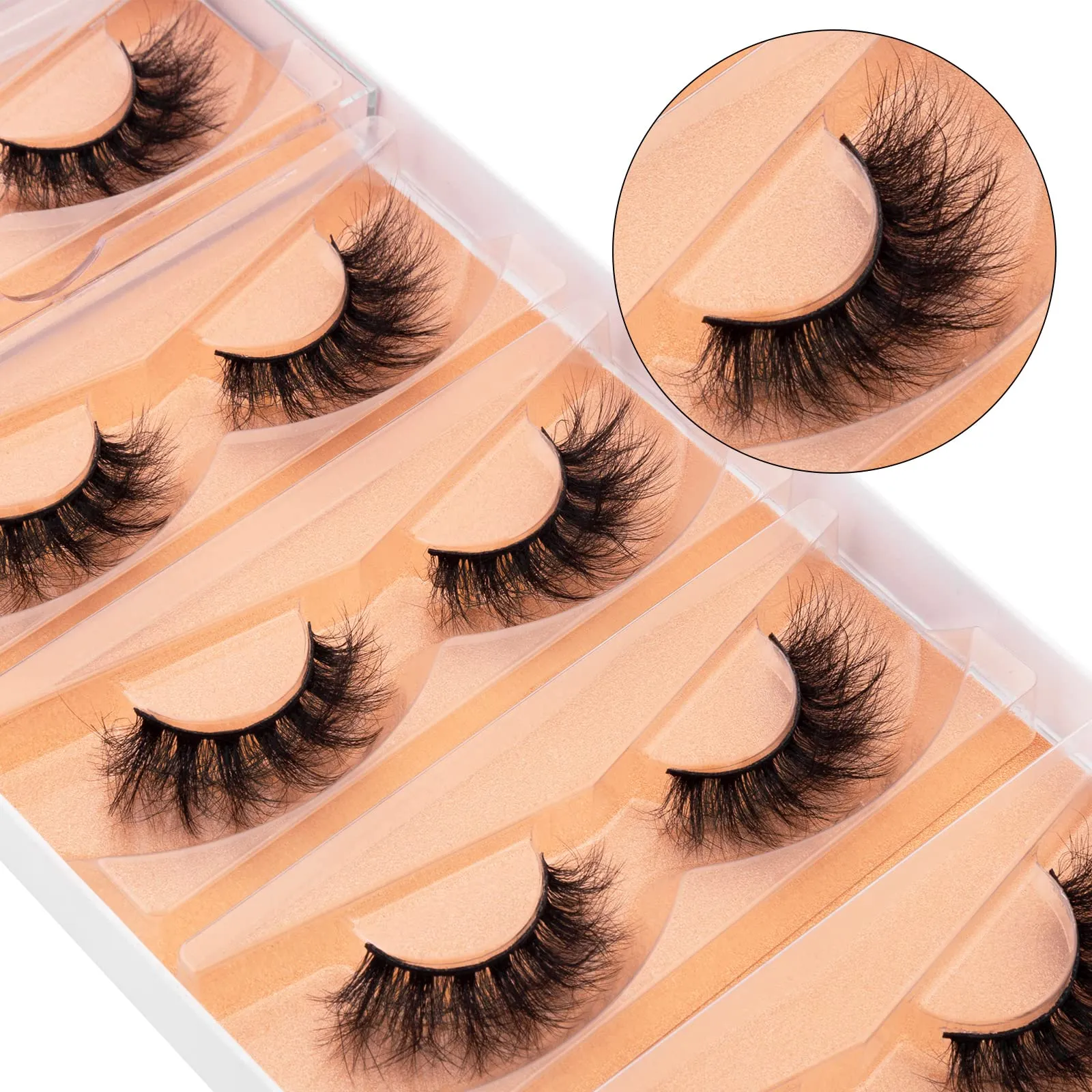 DYSILK False Eyelashes Cat Eye Look 8D Lashes Fluffy Wispy Faux Mink Lashes Thick Fake Eyelashes Soft Reusable Lashes Multipack