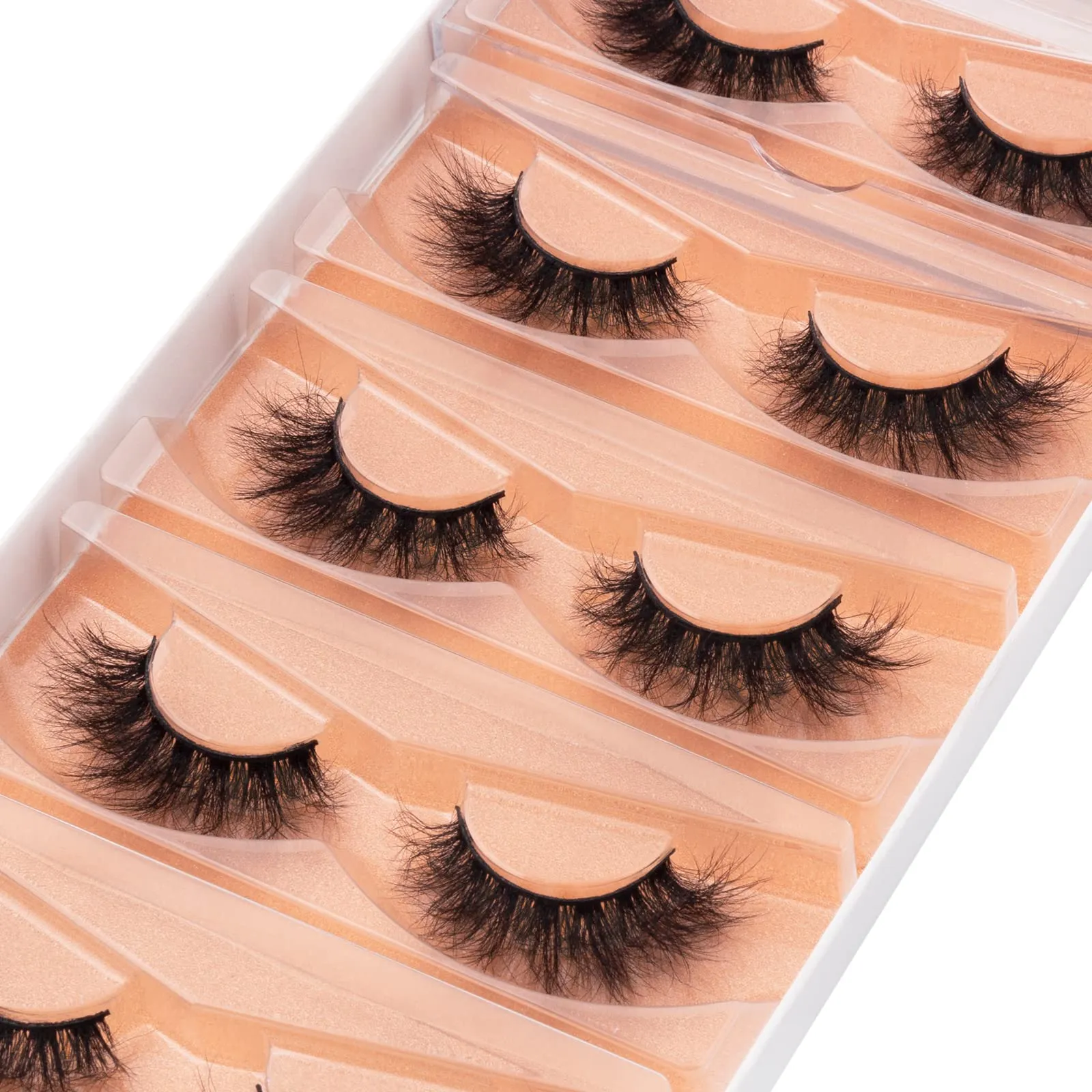 DYSILK False Eyelashes Cat Eye Look 8D Lashes Fluffy Wispy Faux Mink Lashes Thick Fake Eyelashes Soft Reusable Lashes Multipack