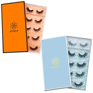 DYSILK False Eyelashes Cat Eye Look 8D Lashes Fluffy Wispy Faux Mink Lashes Thick Fake Eyelashes Soft Reusable Lashes Multipack