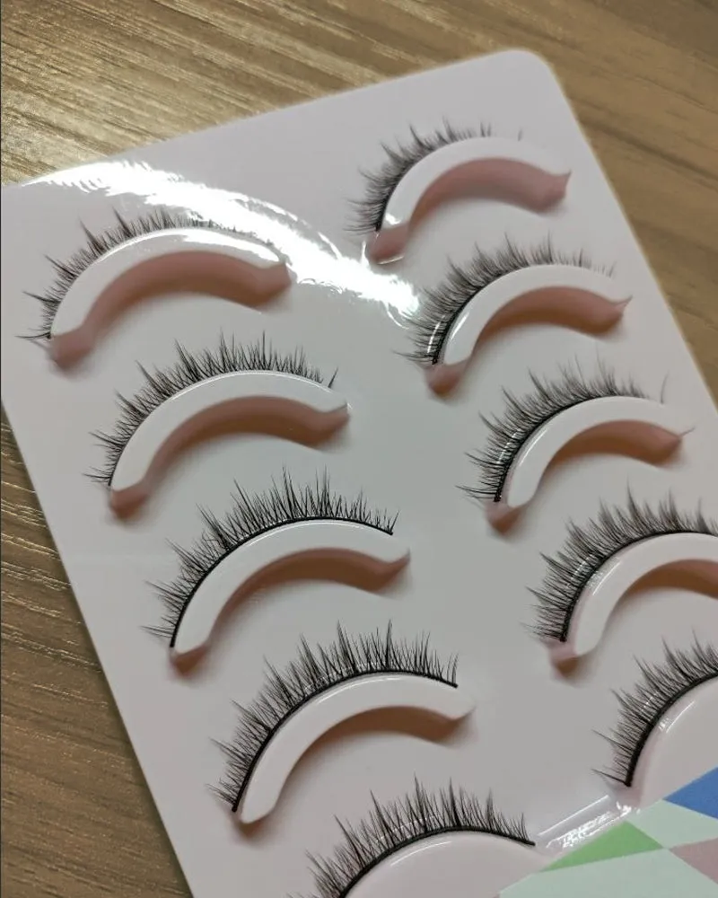 EARLLER artificial eyelashes, 10 sets of women's false eyelashes, natural black