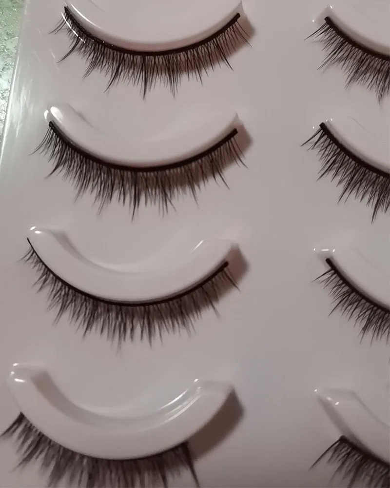 EARLLER artificial eyelashes, 10 sets of women's false eyelashes, natural black