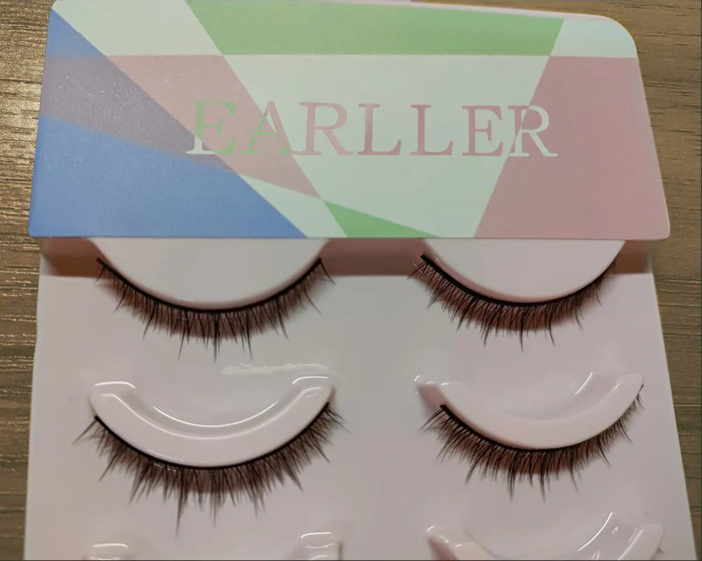 EARLLER artificial eyelashes, 10 sets of women's false eyelashes, natural black