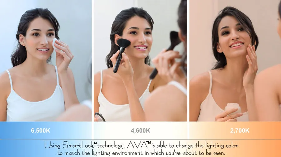 Electric Mirror Eternity   AVA Natural-Light LED Bathroom Mirror - 3 LED Dimmable Color Settings