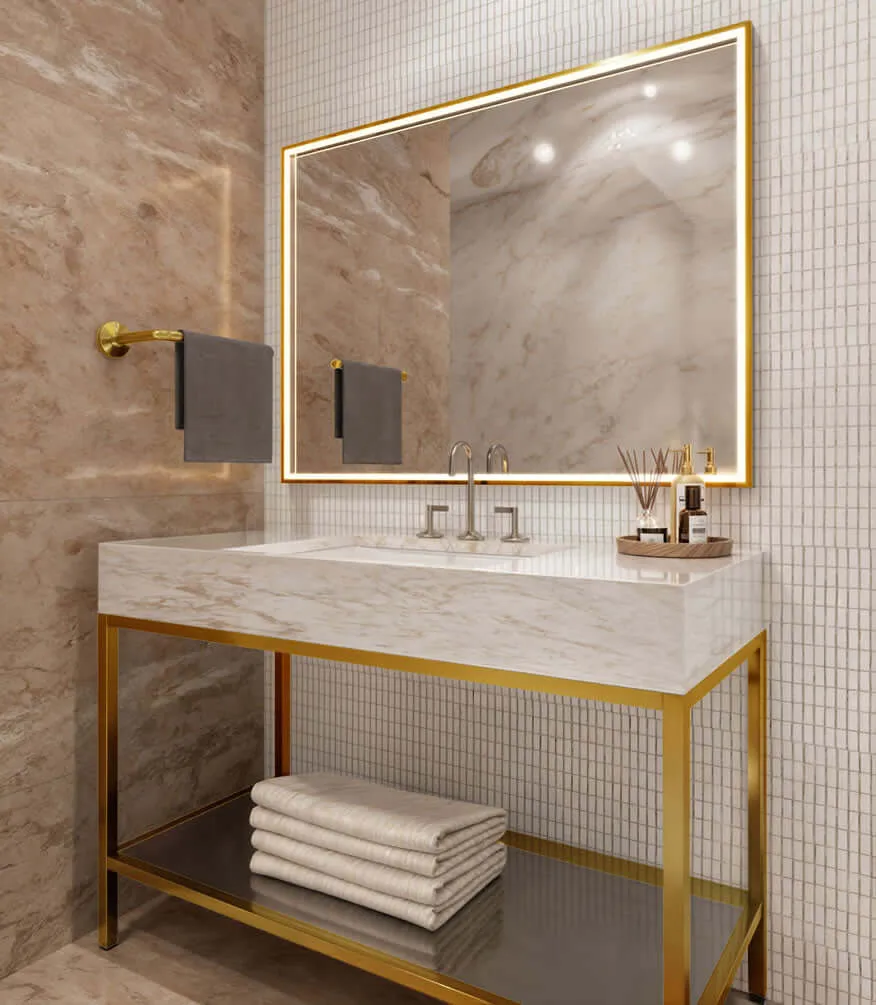 Electric Mirror Radiance Mirror with Inward Facing Directional Lighting in 4 Sizes