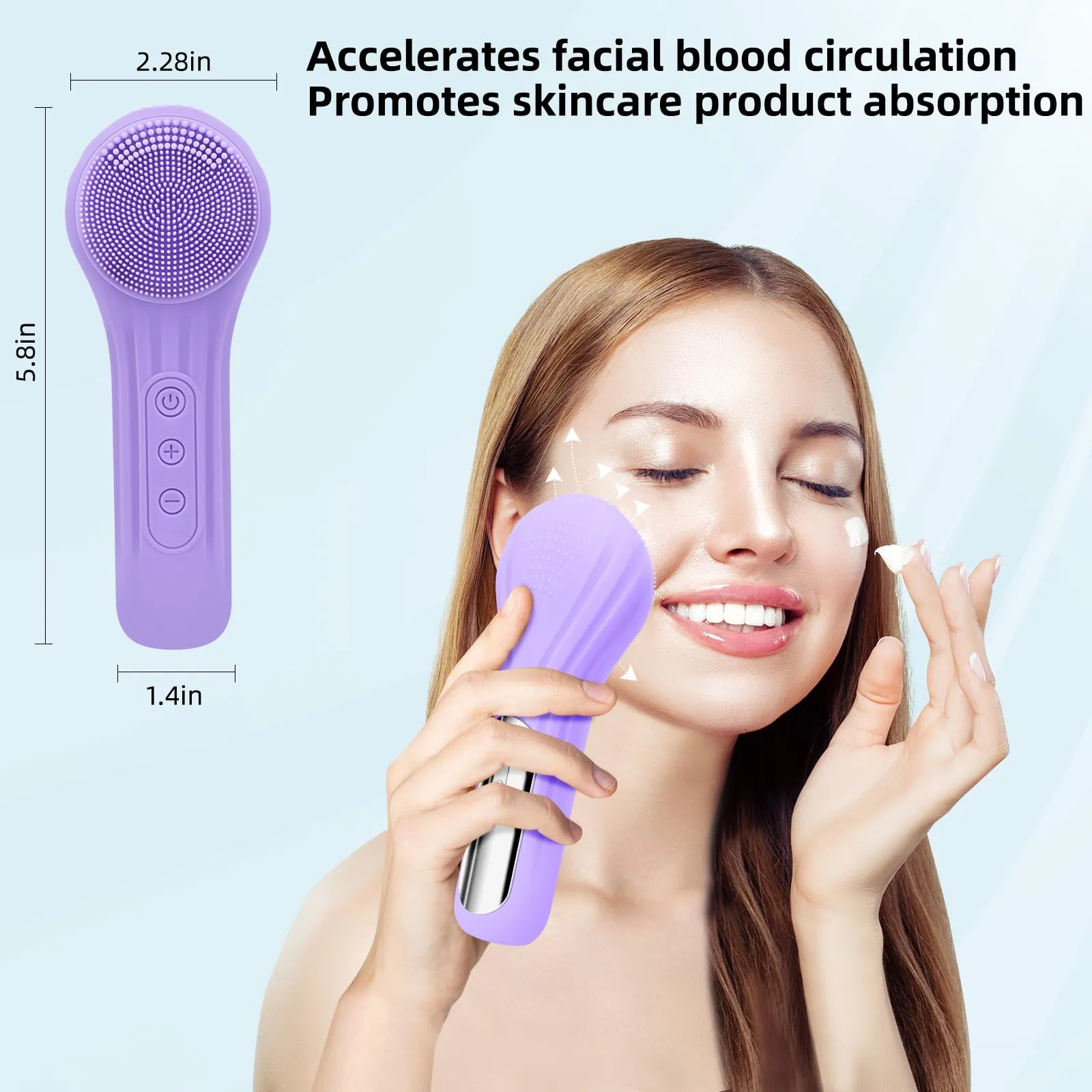 Electric Silicone Facial Brushes for Cleaning and Exfoliating,Electric Face Scrubber with Waterproof and Rechargeable Facial Skin Care for Women and Men