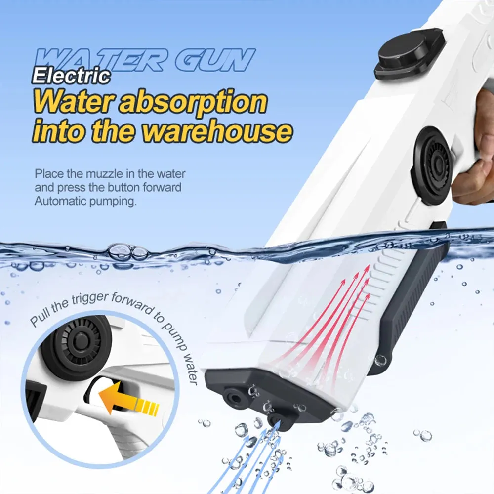Electric Water Gun for Children and Adults Supports Automatic Water Absorption and External Water Bottle 10m 33 Feet Range