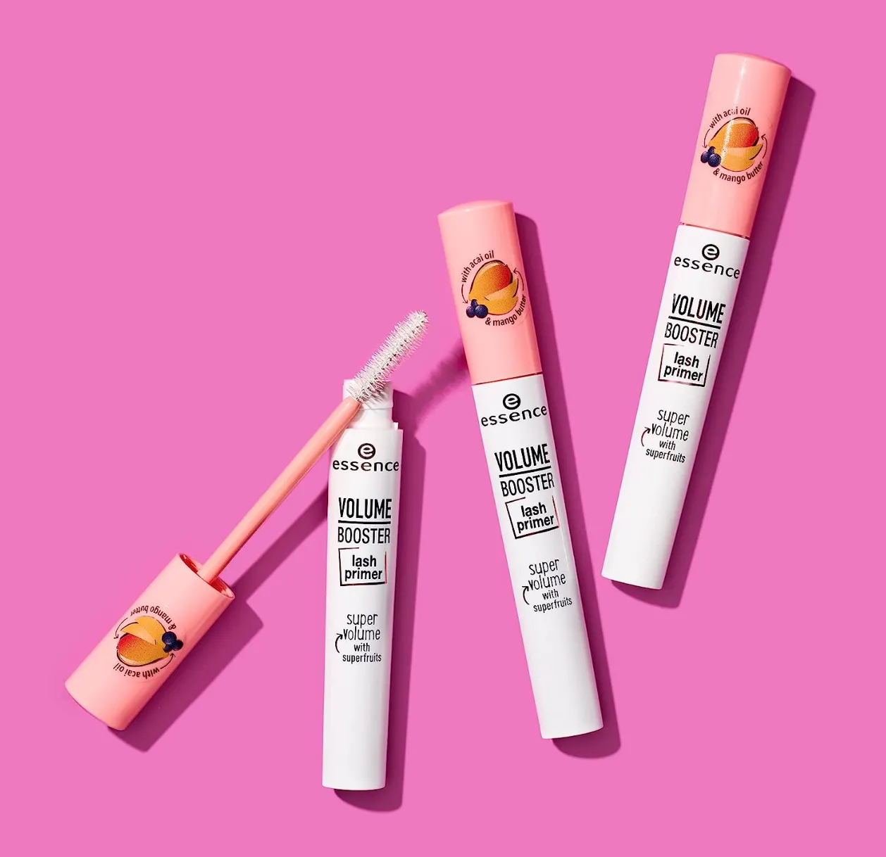 essence | Volume Booster Lash Primer Mascara | Infused with Mango Butter and Acai Oil for Nurtured Lashes | Conditioning Mascara Primer | White | Vegan | Paraben & Cruelty Free (Pack of 1)